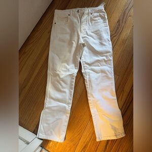 Zara Jeans Women’s Size 6 Straight Leg Five Pockets White Denim Color White